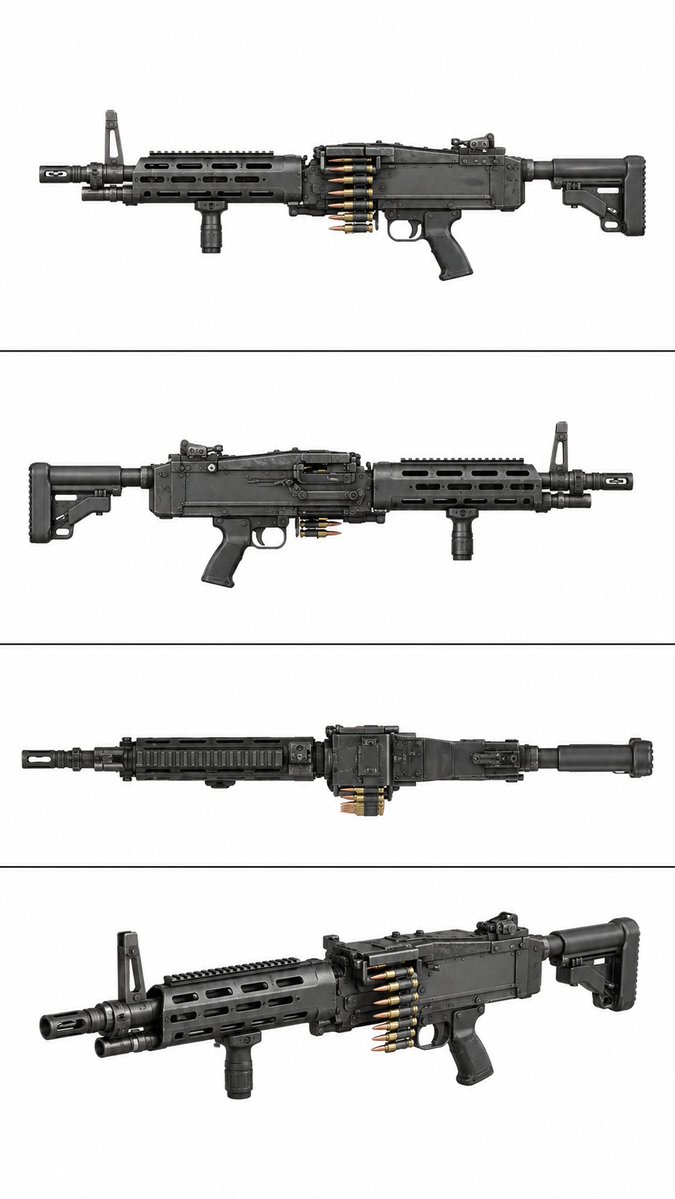 产品视觉 GPT Image 2 提示词：Tactical Machine Gun Reference Sheet