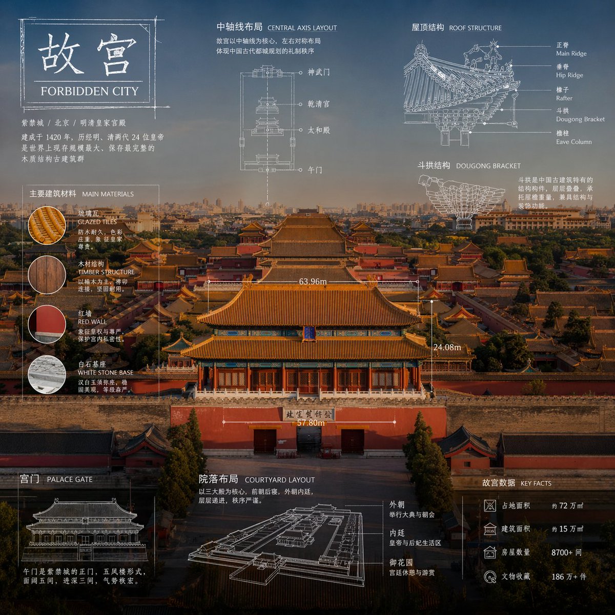 信息图 GPT Image 2 提示词：Technical Blueprint Infographic Style