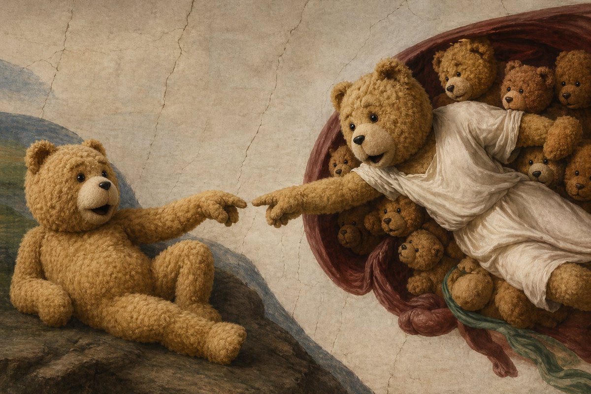 故事绘本 GPT Image 2 提示词：Teddy Bear Creation Fresco