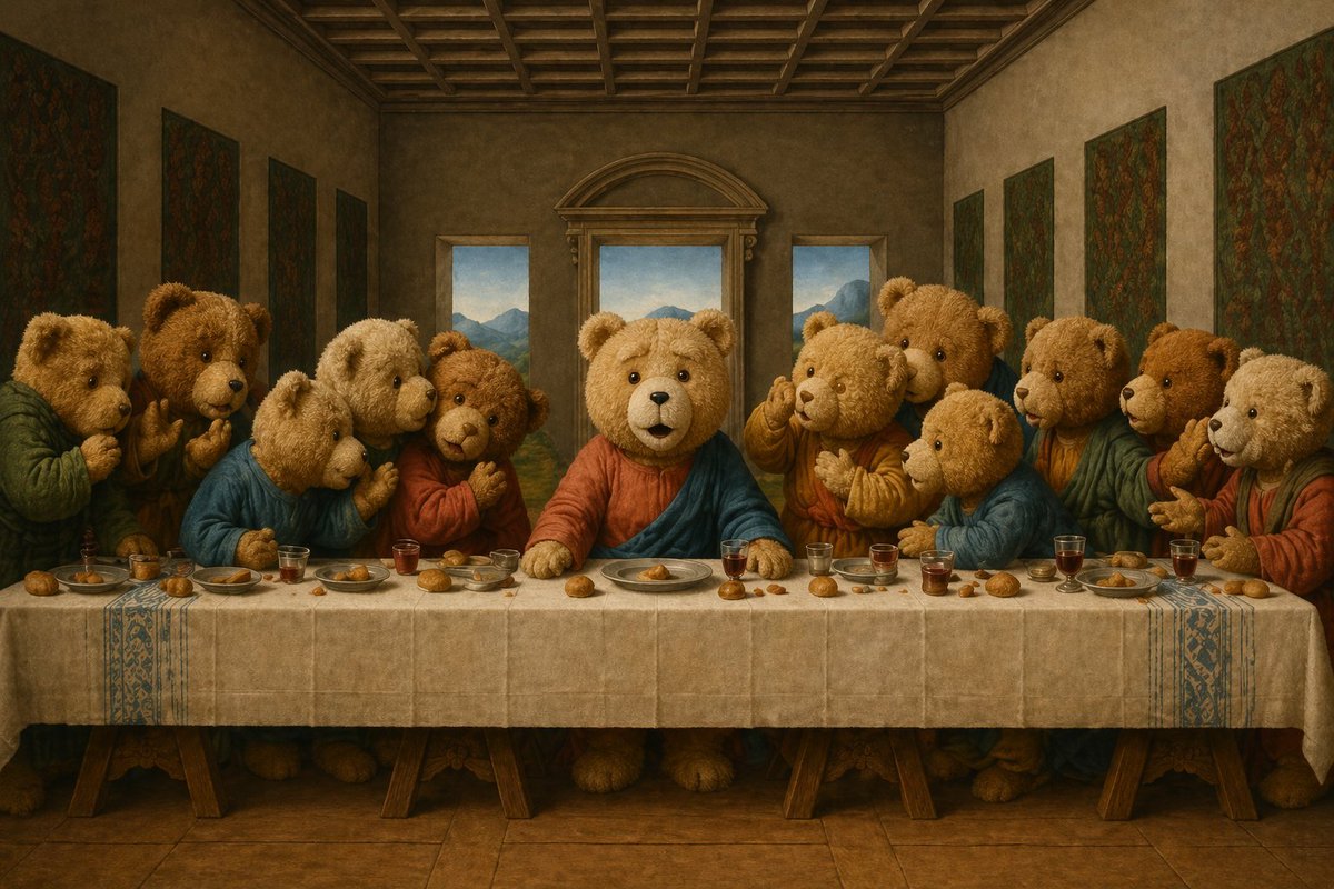 产品视觉 GPT Image 2 提示词：Teddy Bear Last Supper