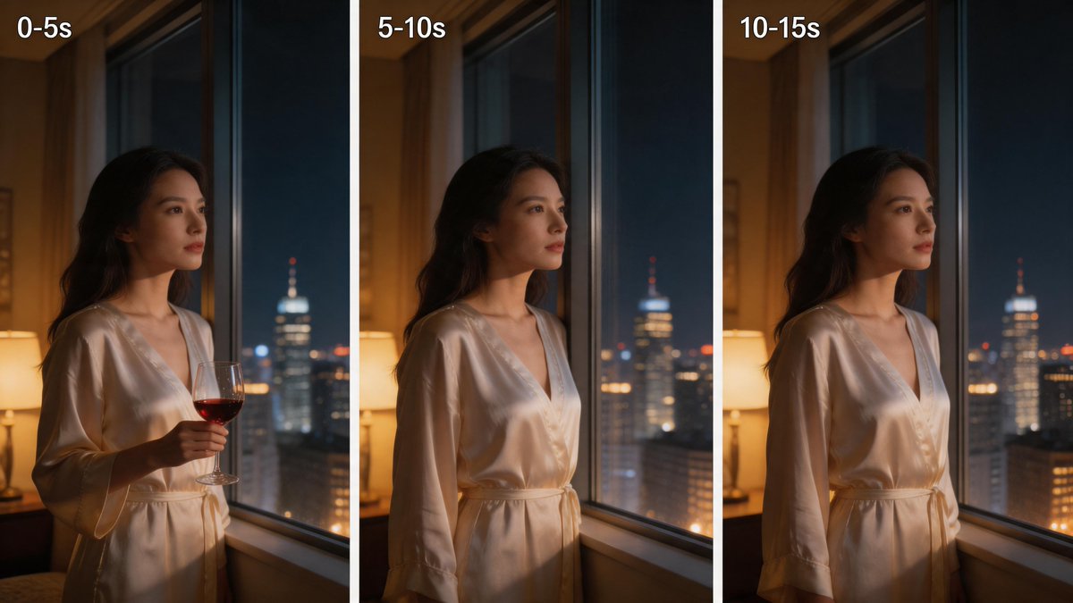 界面稿 GPT Image 2 提示词：Three-Panel Night Window Comparison