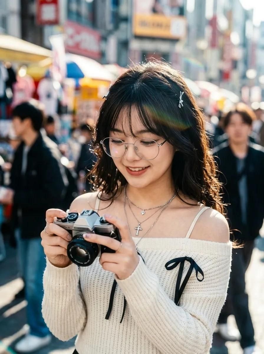 产品视觉 GPT Image 2 提示词：Tilt-Shift Analog Aesthetic Portrait