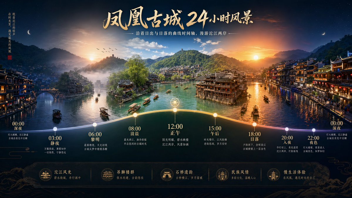 信息图 GPT Image 2 提示词：Time-lapse Timeline Landscape Prompt