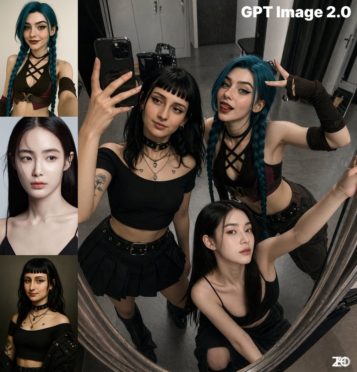 创意灵感 GPT Image 2 提示词：Top-View Mirror Selfie