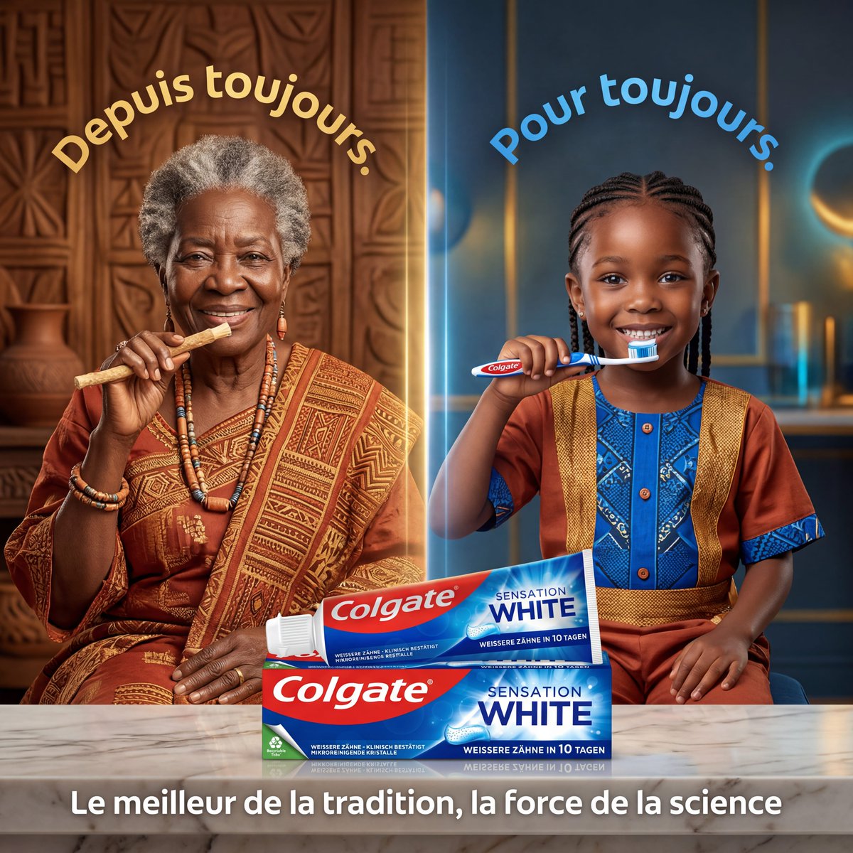 产品视觉 GPT Image 2 提示词：Tradition and Science Colgate Ad