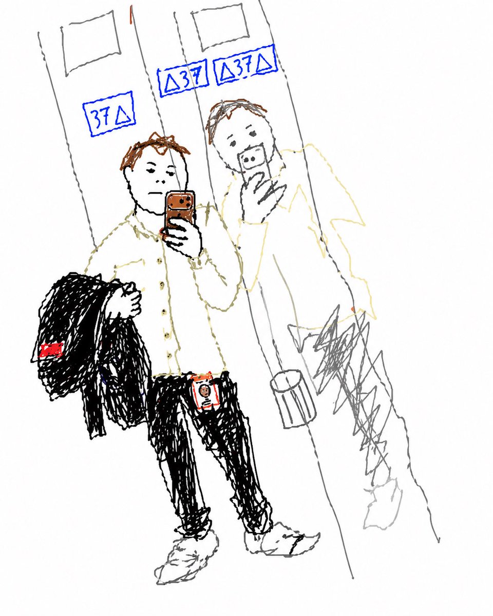 界面稿 GPT Image 2 提示词：Turn Elevator Selfie Into Doodle