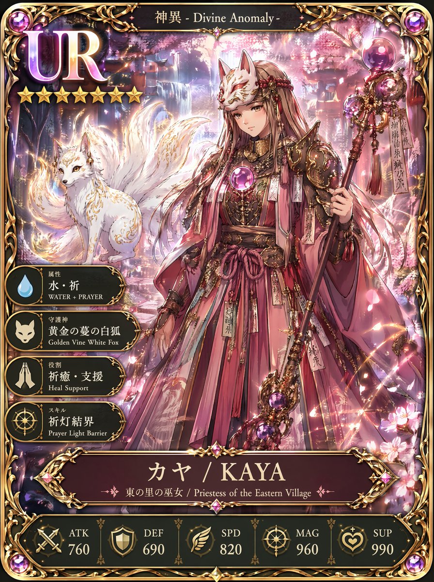 产品视觉 GPT Image 2 提示词：UR Fox Priestess Fantasy Card