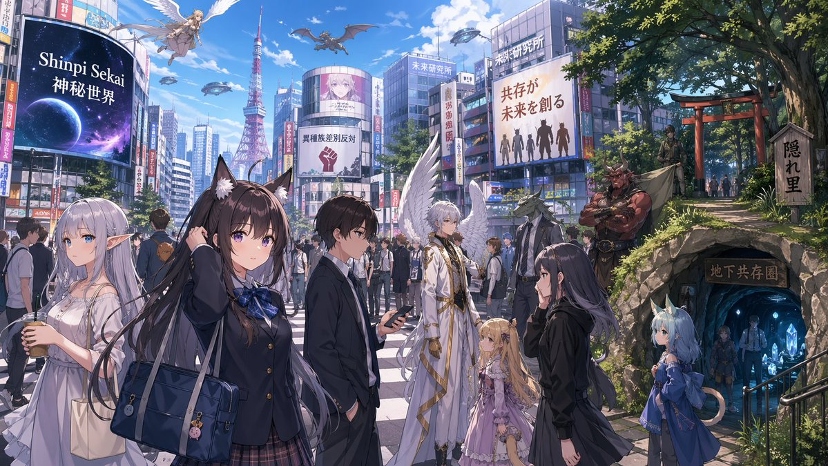 产品视觉 GPT Image 2 提示词：Urban Fantasy Coexistence Crossing