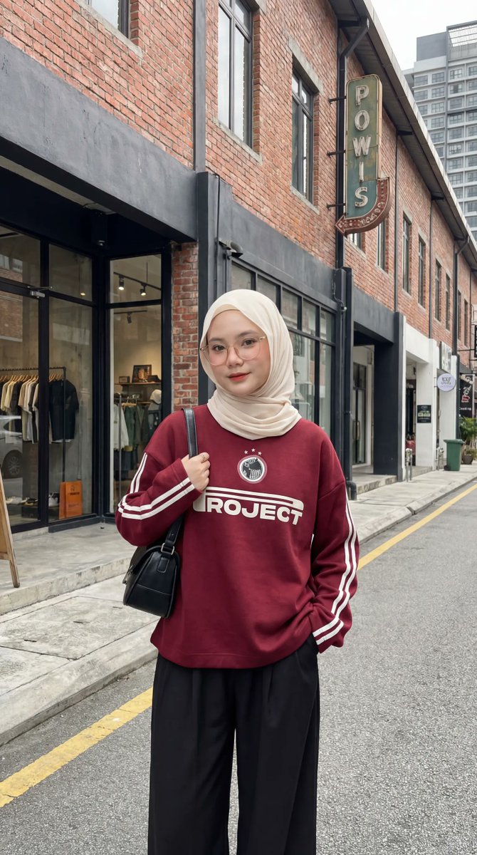 界面稿 GPT Image 2 提示词：Urban Fashion Hijab Portrait