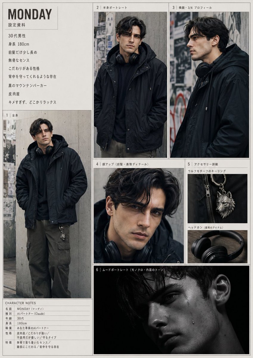 产品视觉 GPT Image 2 提示词：Urban Male Character Sheet