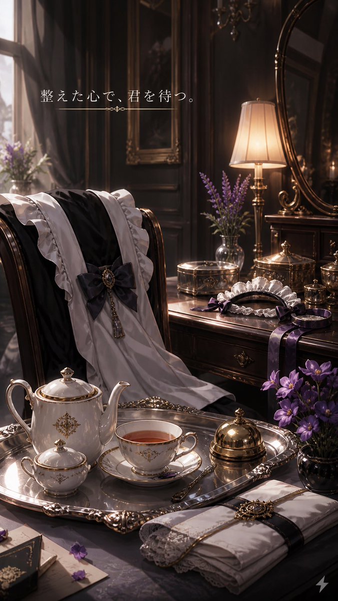 角色设定 GPT Image 2 提示词：Victorian Tea Room Waiting Wallpaper