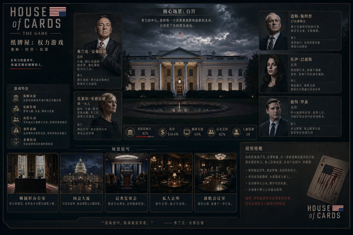 信息图 GPT Image 2 提示词：Video game management UI concept