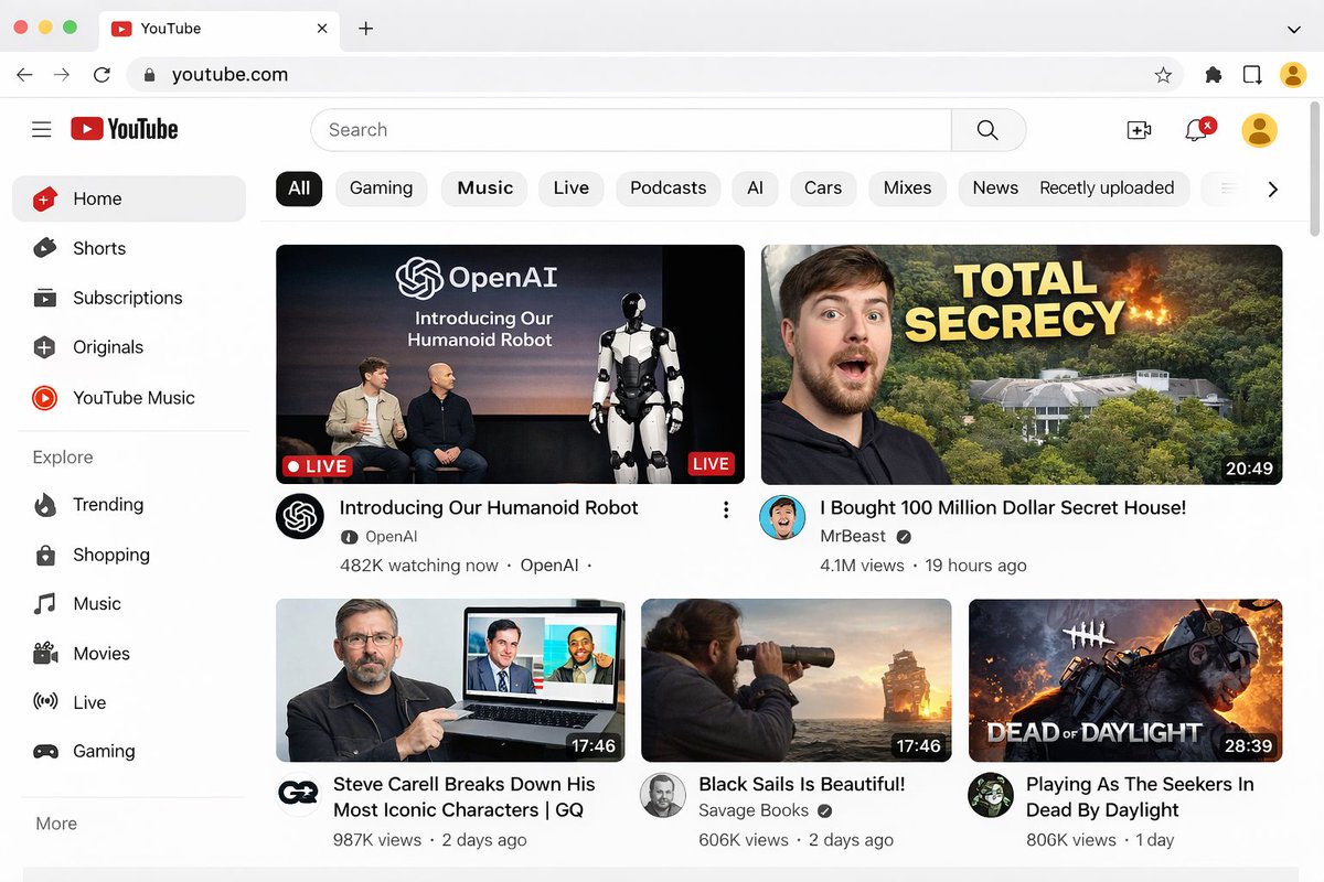 产品视觉 GPT Image 2 提示词：Video Streaming Platform Homepage UI