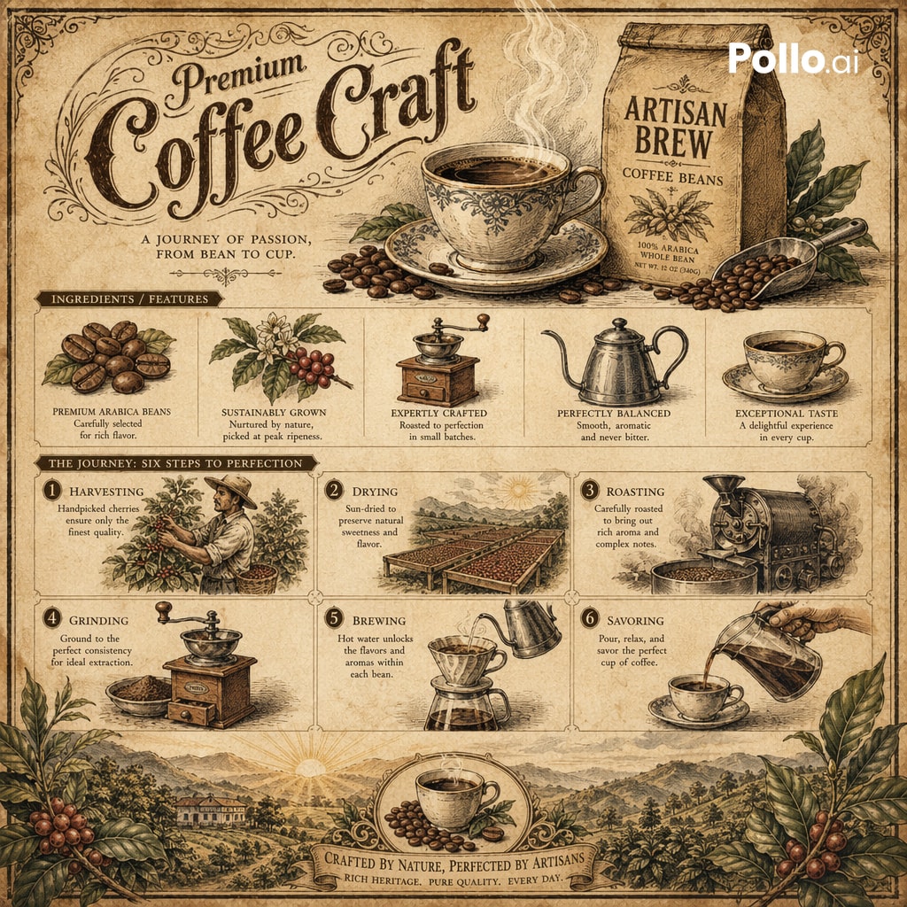 产品视觉 GPT Image 2 提示词：Vintage Botanical Infographic