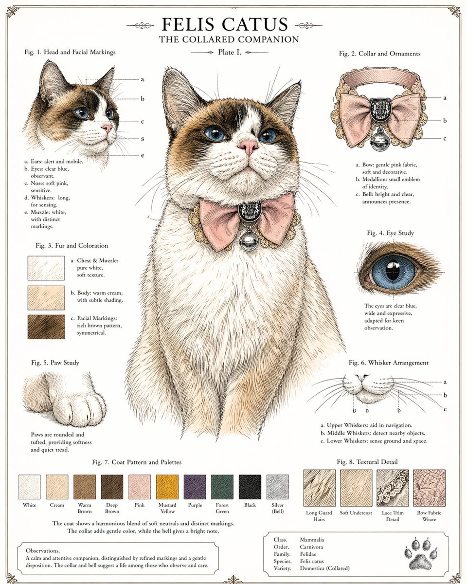 产品视觉 GPT Image 2 提示词：Vintage Cat Natural History Plate