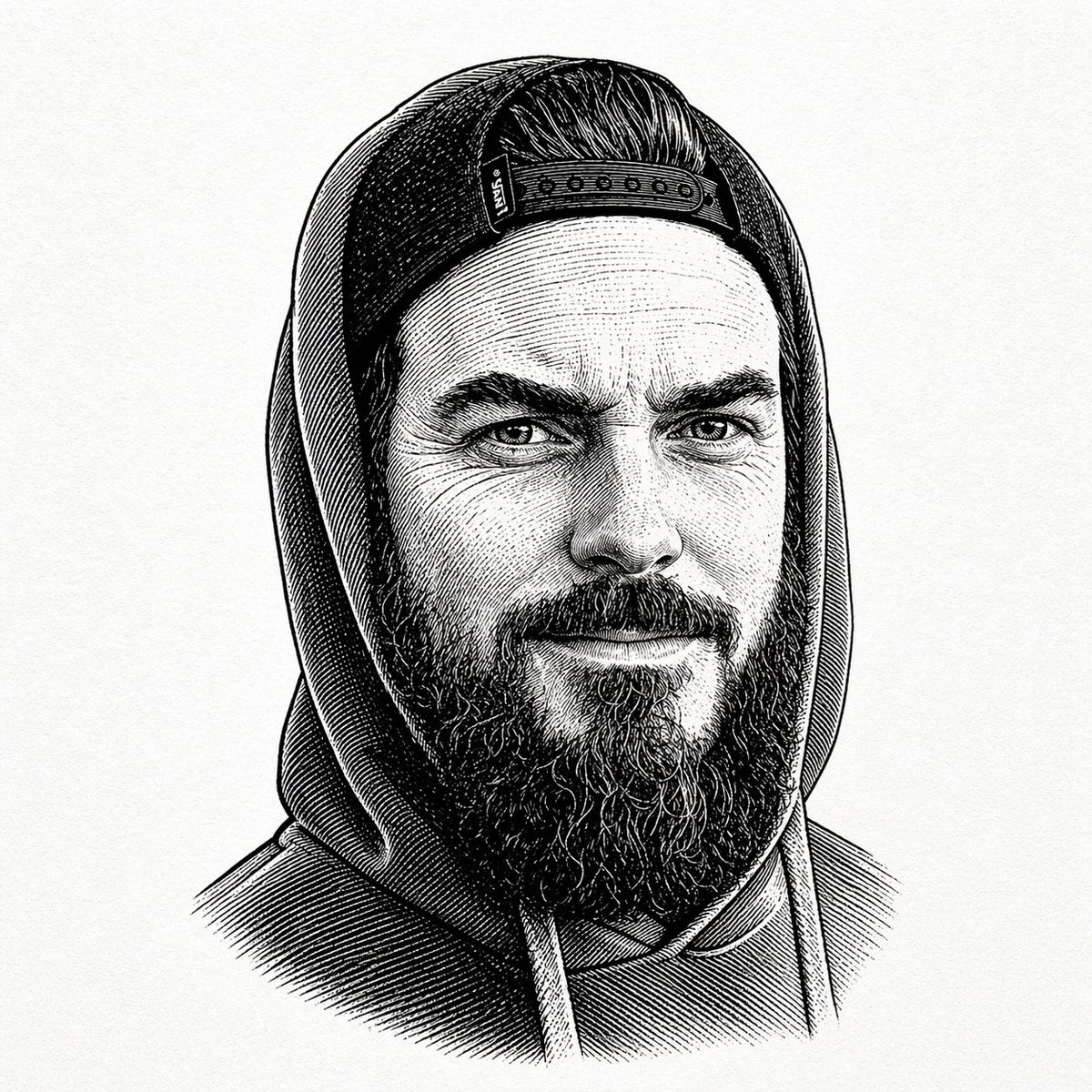 产品视觉 GPT Image 2 提示词：Vintage Engraved Hoodie Portrait