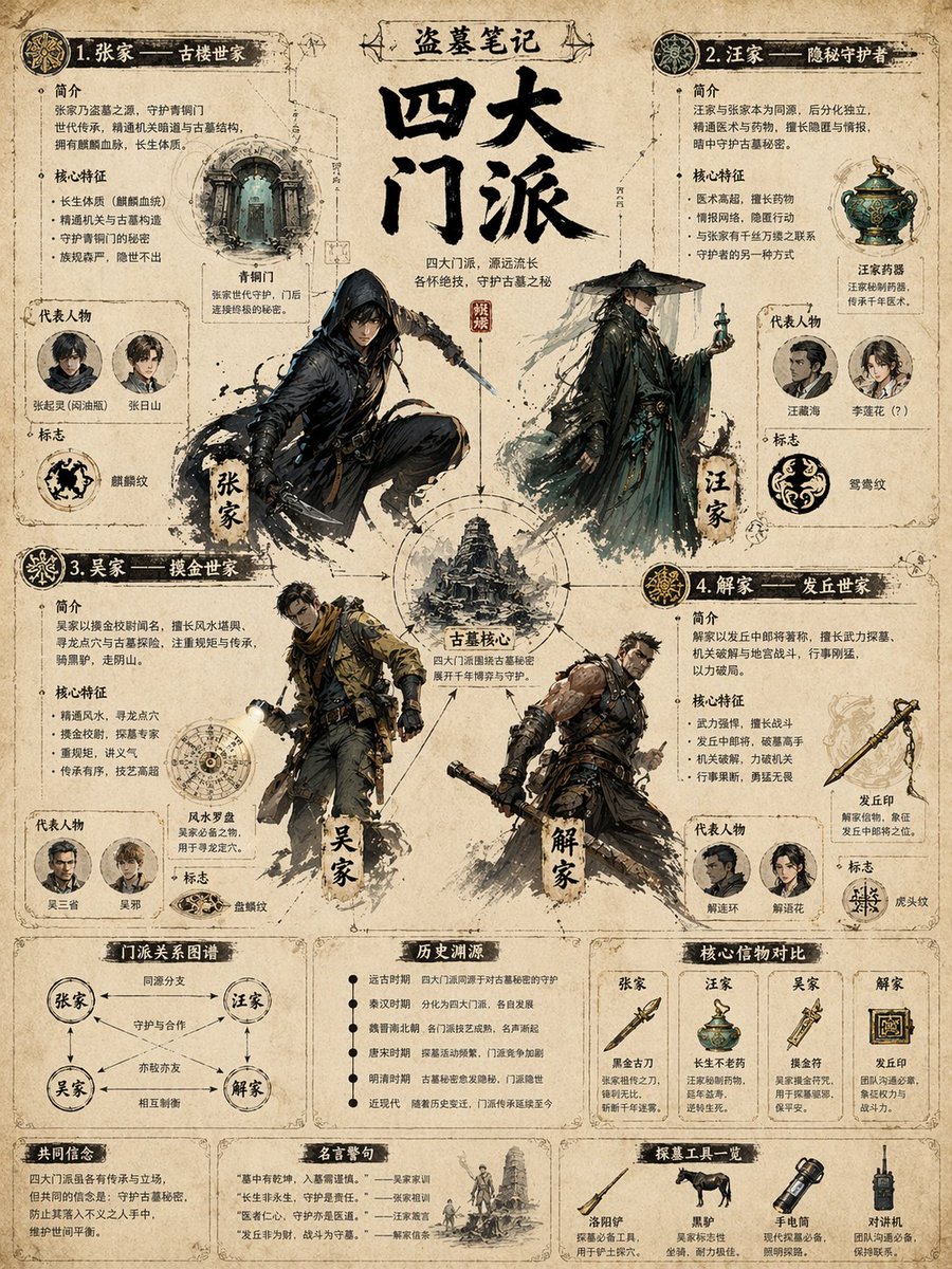 产品视觉 GPT Image 2 提示词：Vintage Faction Infographic Poster