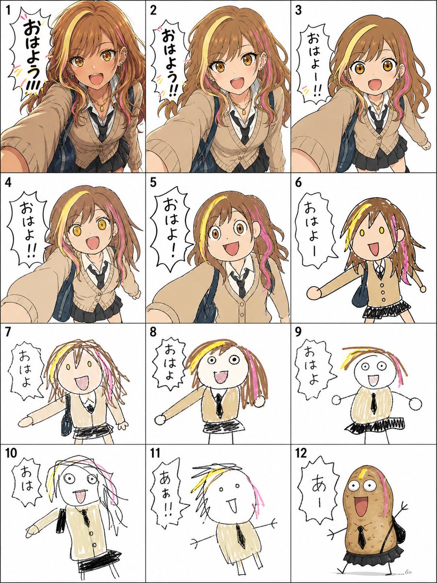 故事绘本 GPT Image 2 提示词：Visual Telephone Game Image Grid
