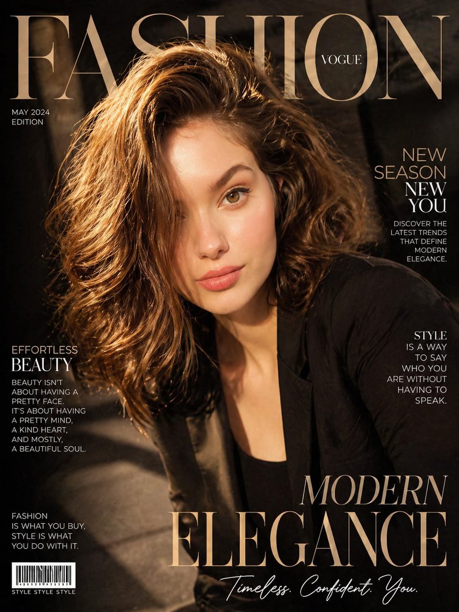 角色设定 GPT Image 2 提示词：Vogue Style Fashion Magazine Cover