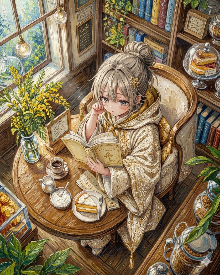 角色设定 GPT Image 2 提示词：Watercolor Anime Café Colorization