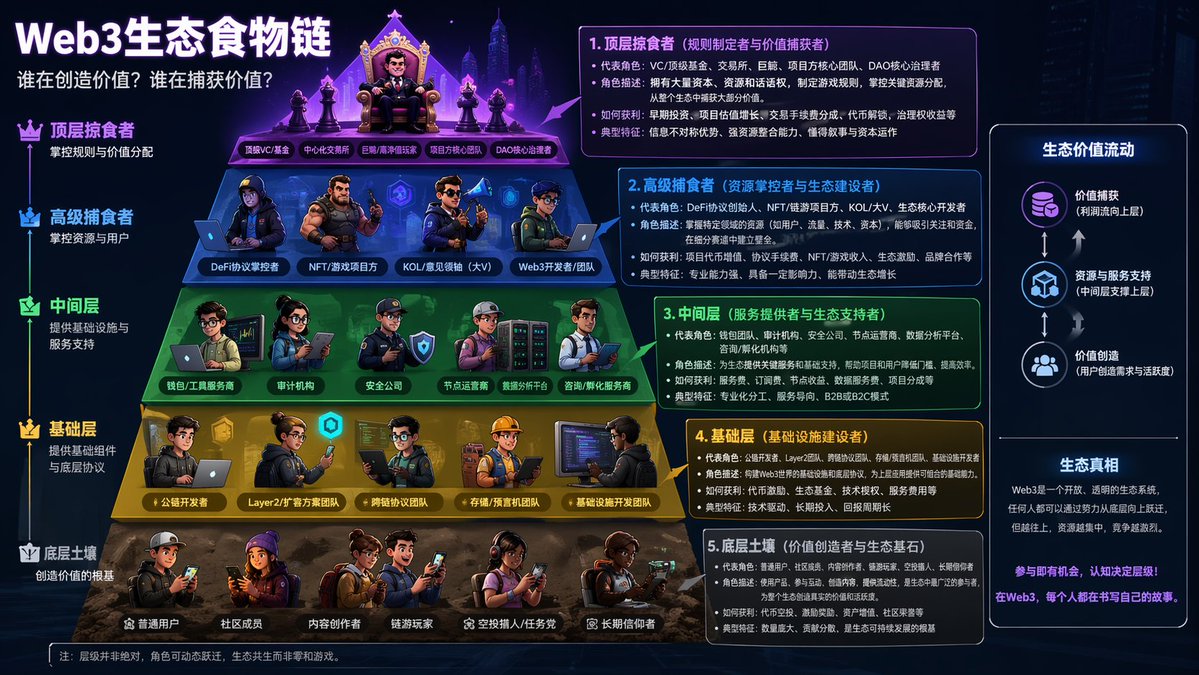 信息图 GPT Image 2 提示词：Web3 Ecosystem Food Chain