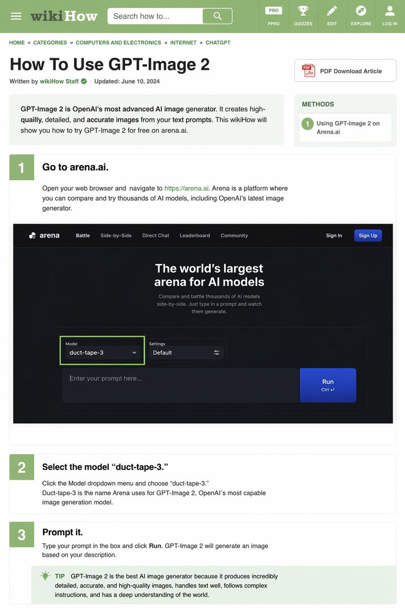 产品视觉 GPT Image 2 提示词：wikiHow Article Mockup