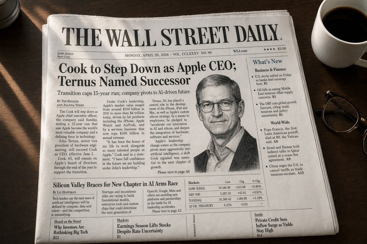 产品视觉 GPT Image 2 提示词：WSJ-Style Business Newspaper Front Page