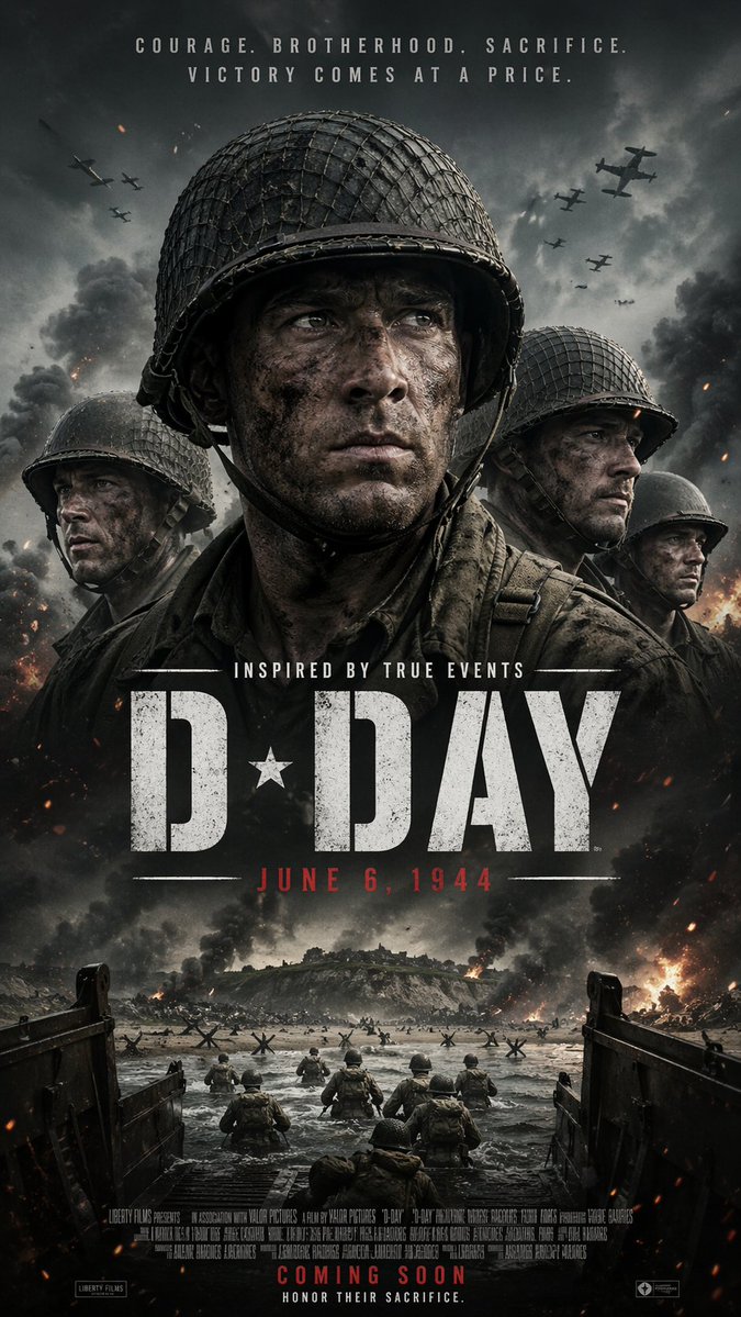 产品视觉 GPT Image 2 提示词：WWII D-Day Cinematic Poster