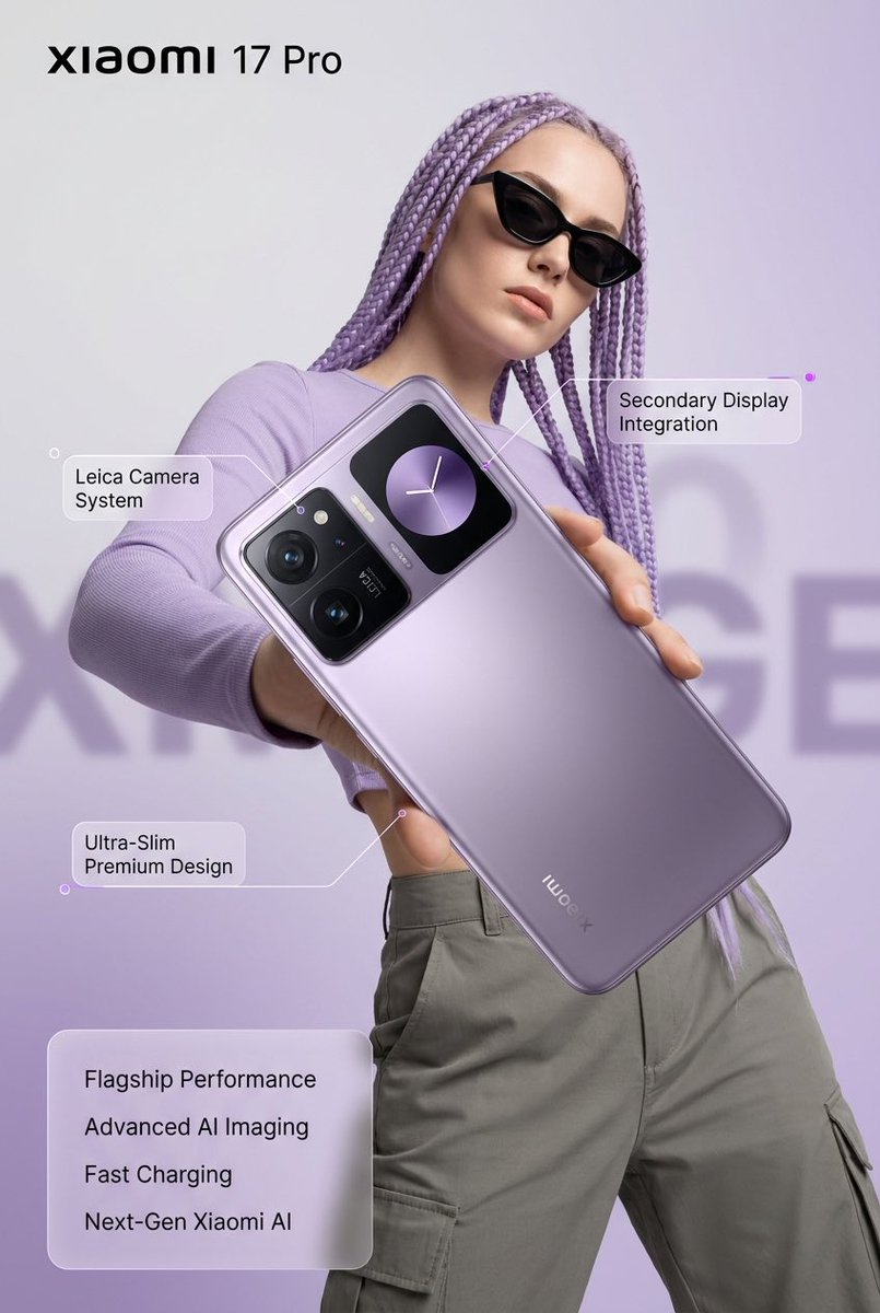 产品视觉 GPT Image 2 提示词：Xiaomi 17 Pro Lavender Ad