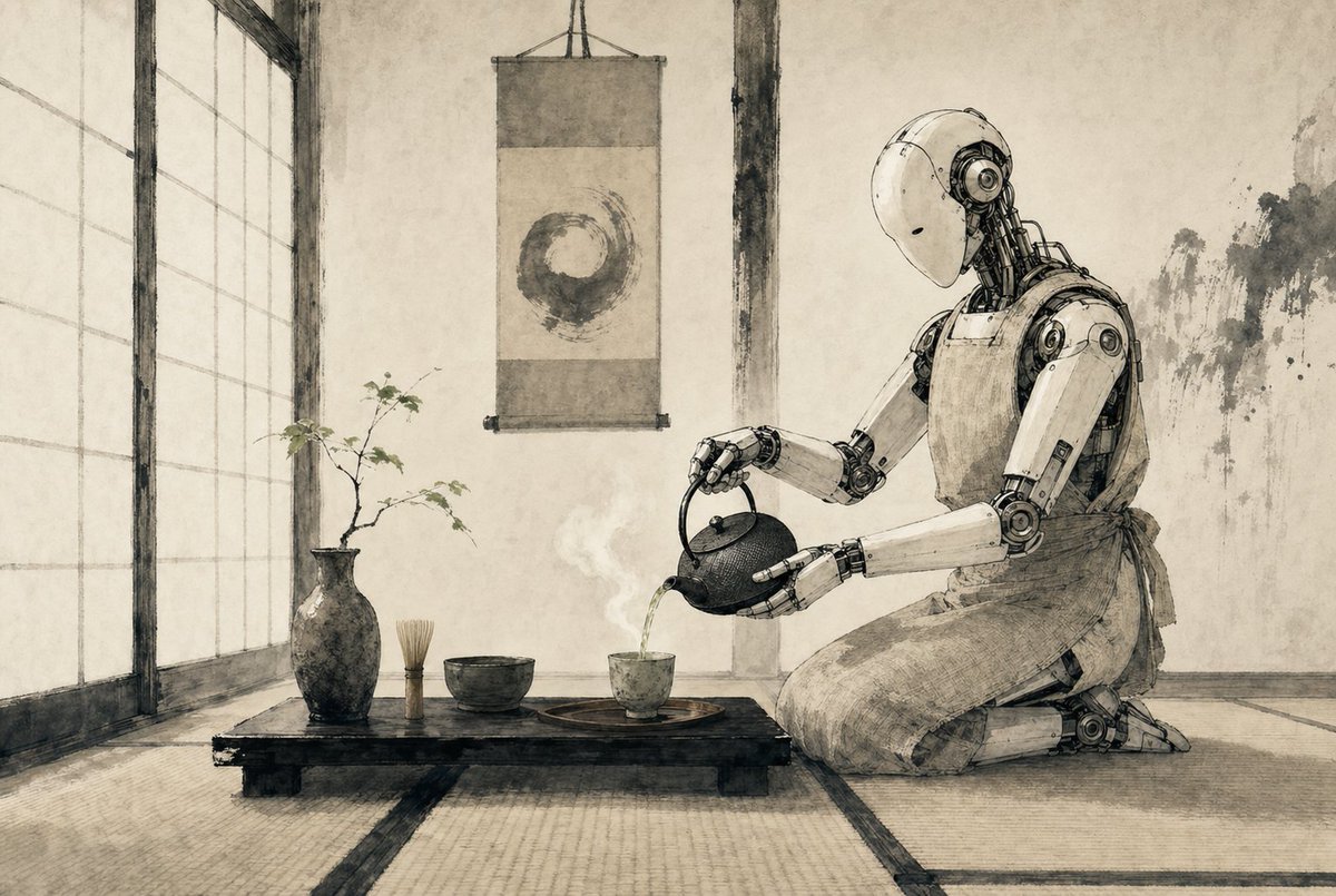 产品视觉 GPT Image 2 提示词：Zen Tea Ceremony Robot